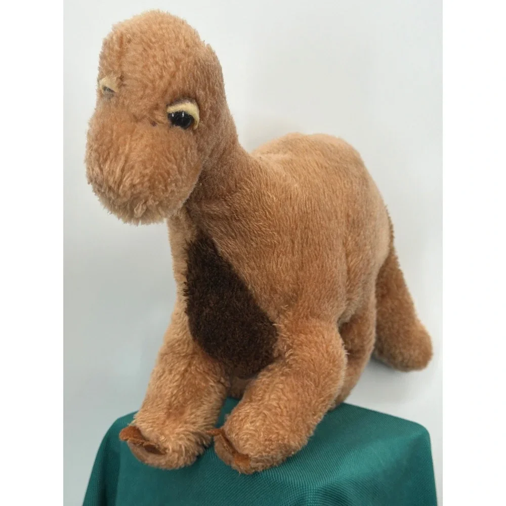 Vintage 1980 R Dakin Dinosaur Plush Tan Brown Apatosaurus Stuffed Animal Toy